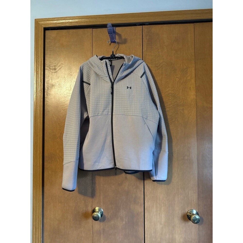 Under Armour Mauve Quilted Full Zip Athletic Hoodie Jacket